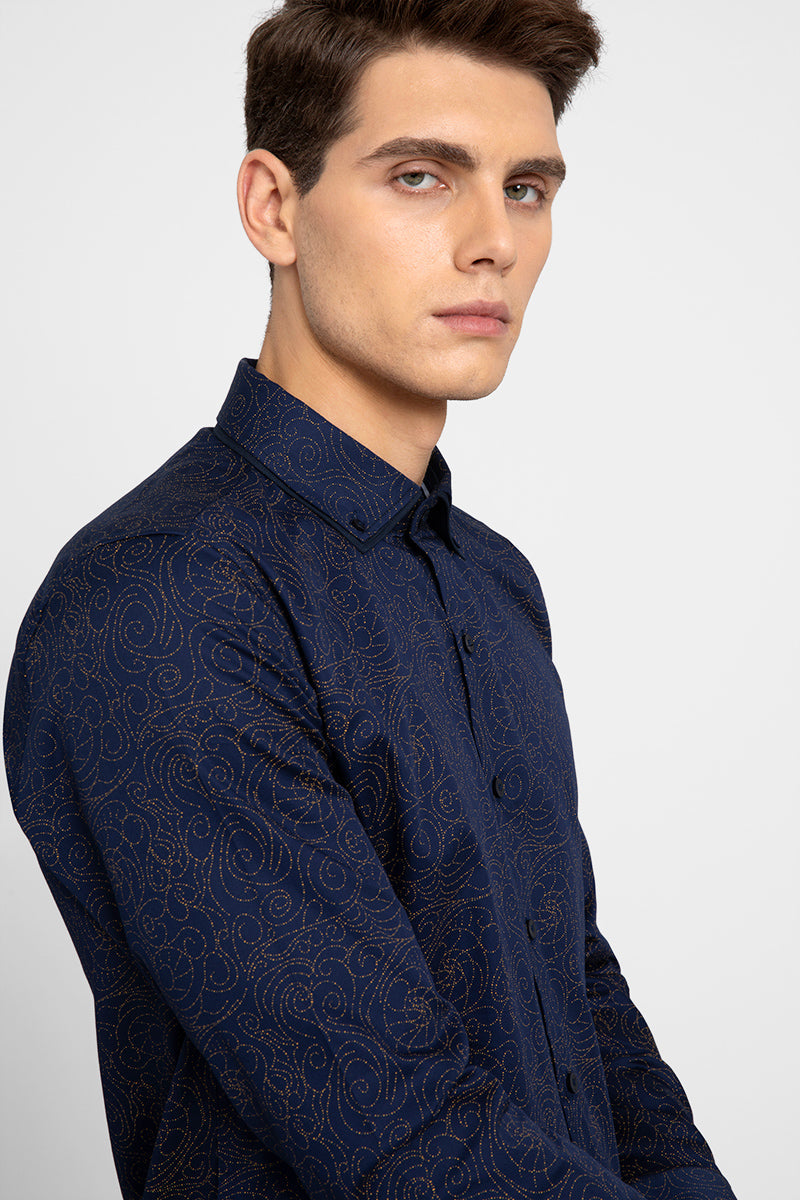 Speckle Navy Shirt - SNITCH