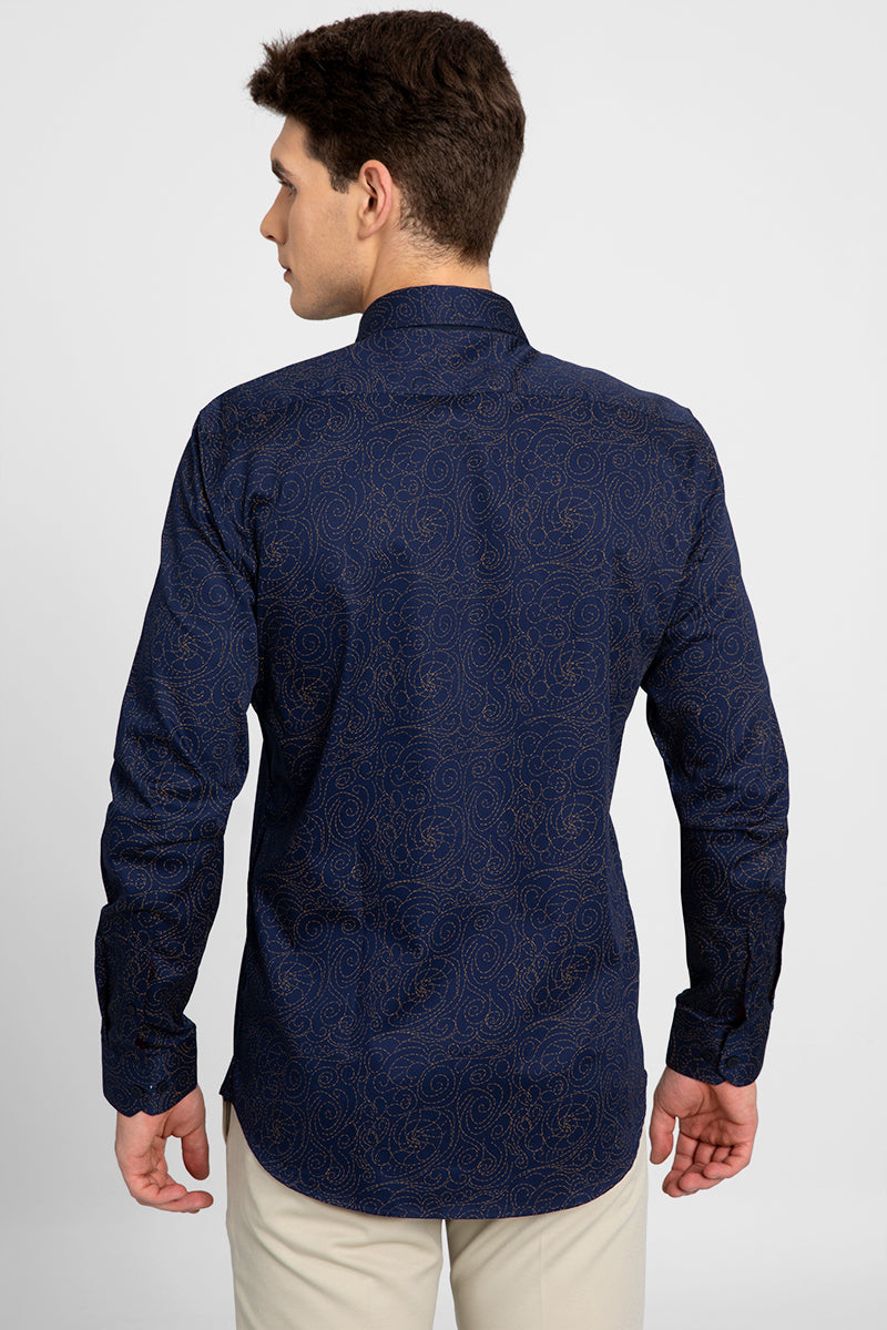 Speckle Navy Shirt - SNITCH