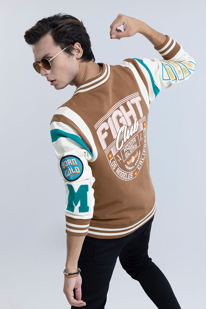 Fight Club Brown Varsity Jacket | Relove