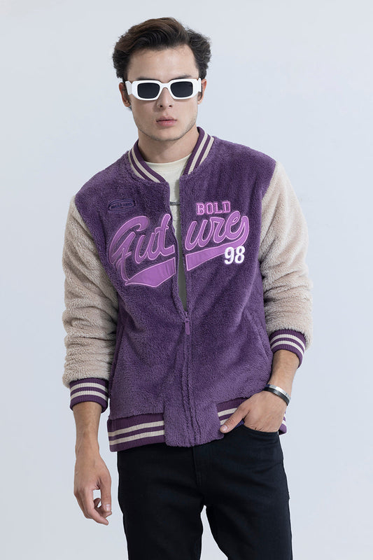 Future Purple Fur Varsity Jacket | Relove