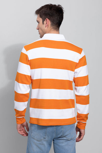Rugby White & Orange Polo T-Shirt | Relove