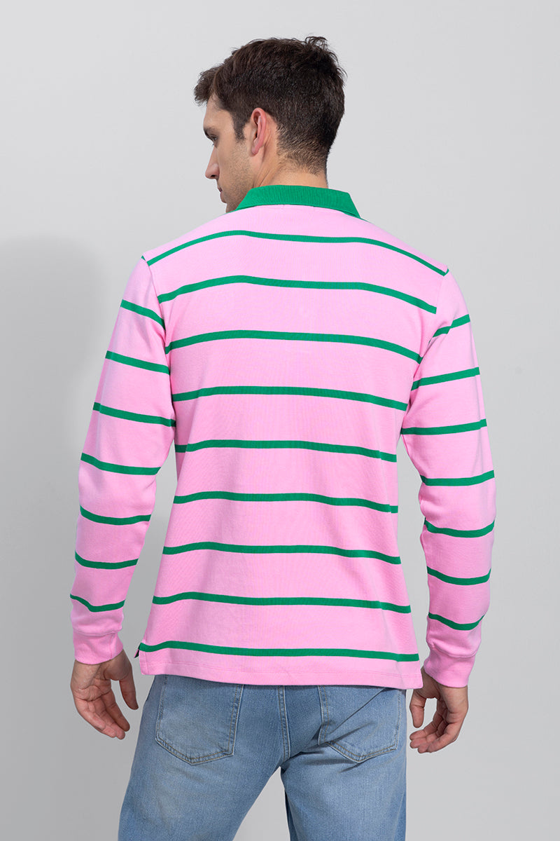 Roses Pink Rugby Polo T-Shirt | Relove