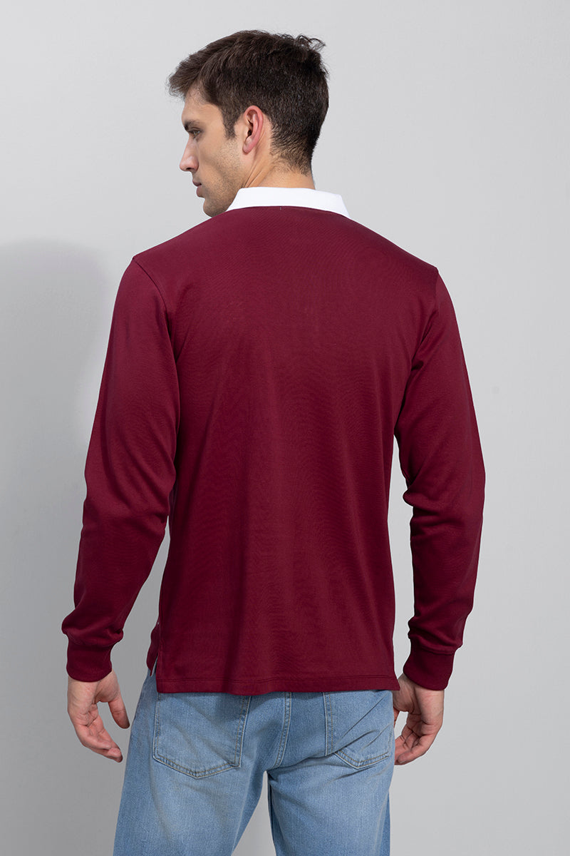 Rugby Maroon Polo T-Shirt | Relove
