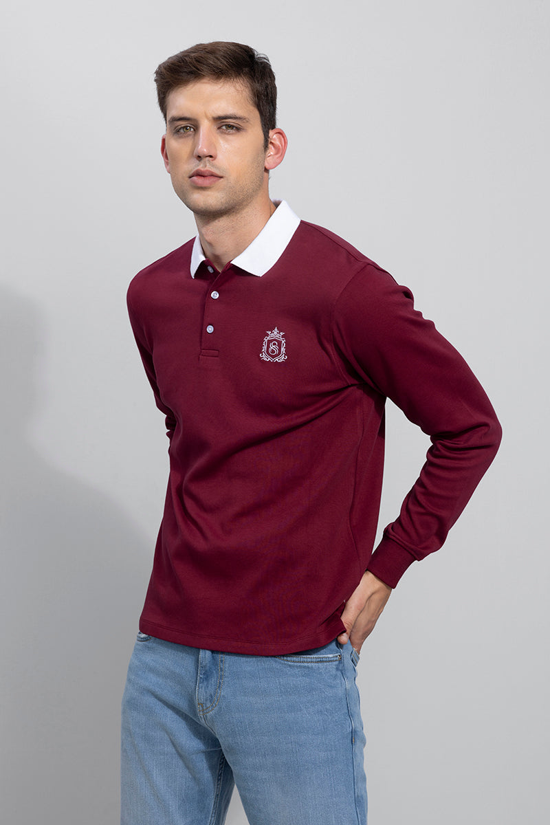Rugby Maroon Polo T-Shirt | Relove