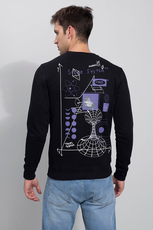 Solar System Black Sweatshirt | Relove