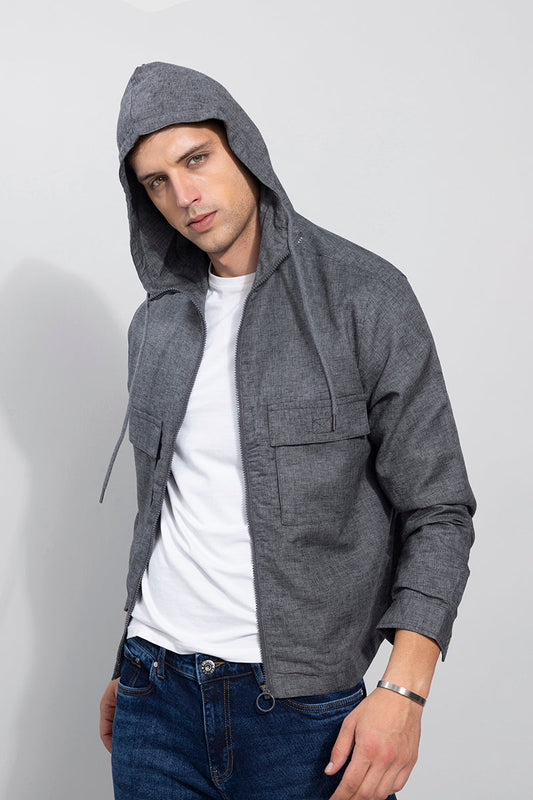 Lin Dark Grey Linen Jacket | Relove