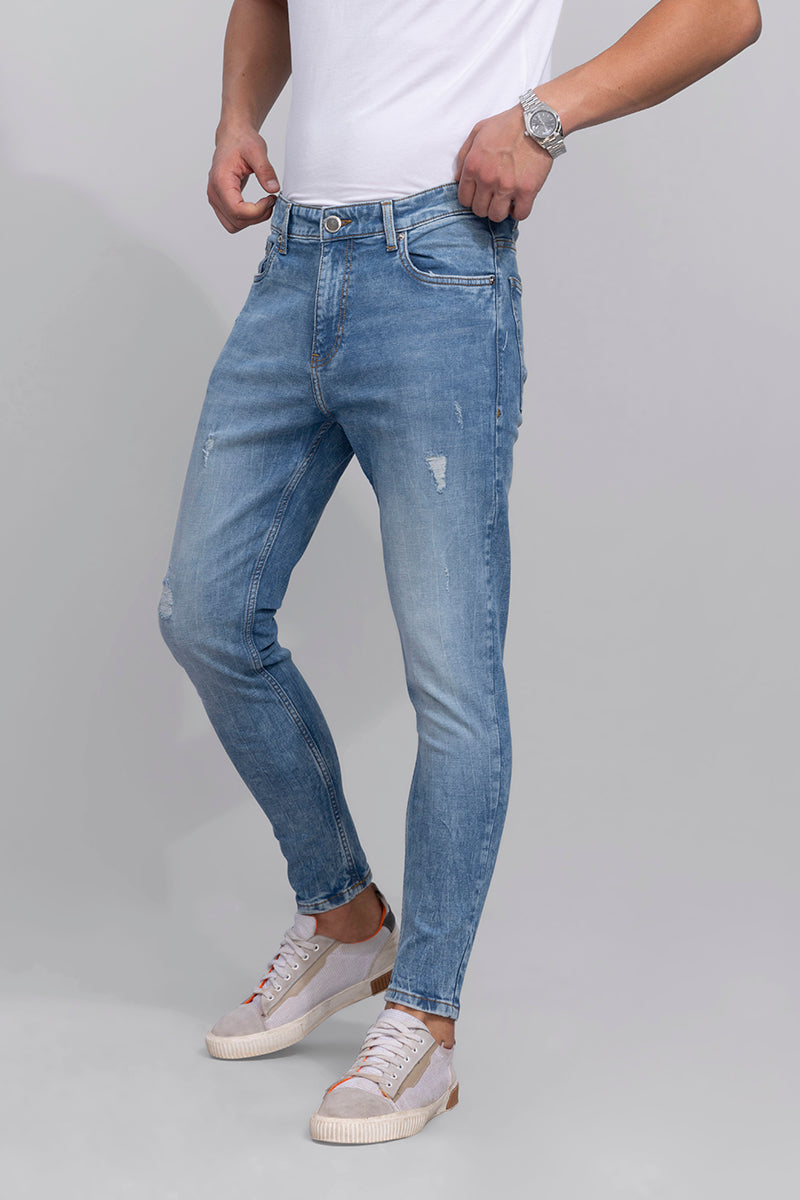 Exquisite Pebble Blue Skinny Jeans | Relove