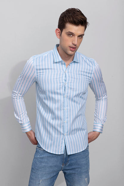 Extreme White Stripe Blue Shirt | Relove