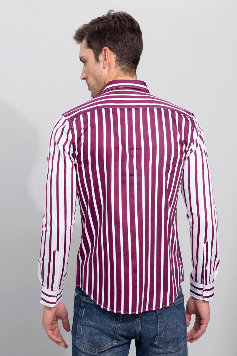 Extreme White Stripe Wine Shirt | Relove