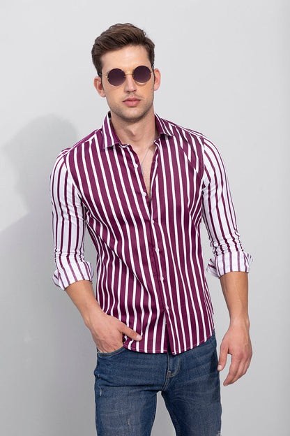 Extreme White Stripe Wine Shirt | Relove