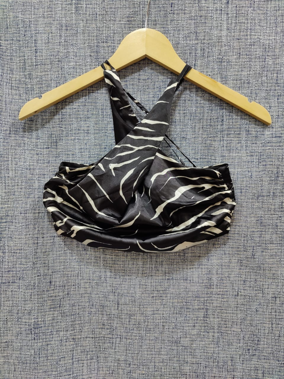 ZARA Black Zebra Print Halter Crop Top | Relove