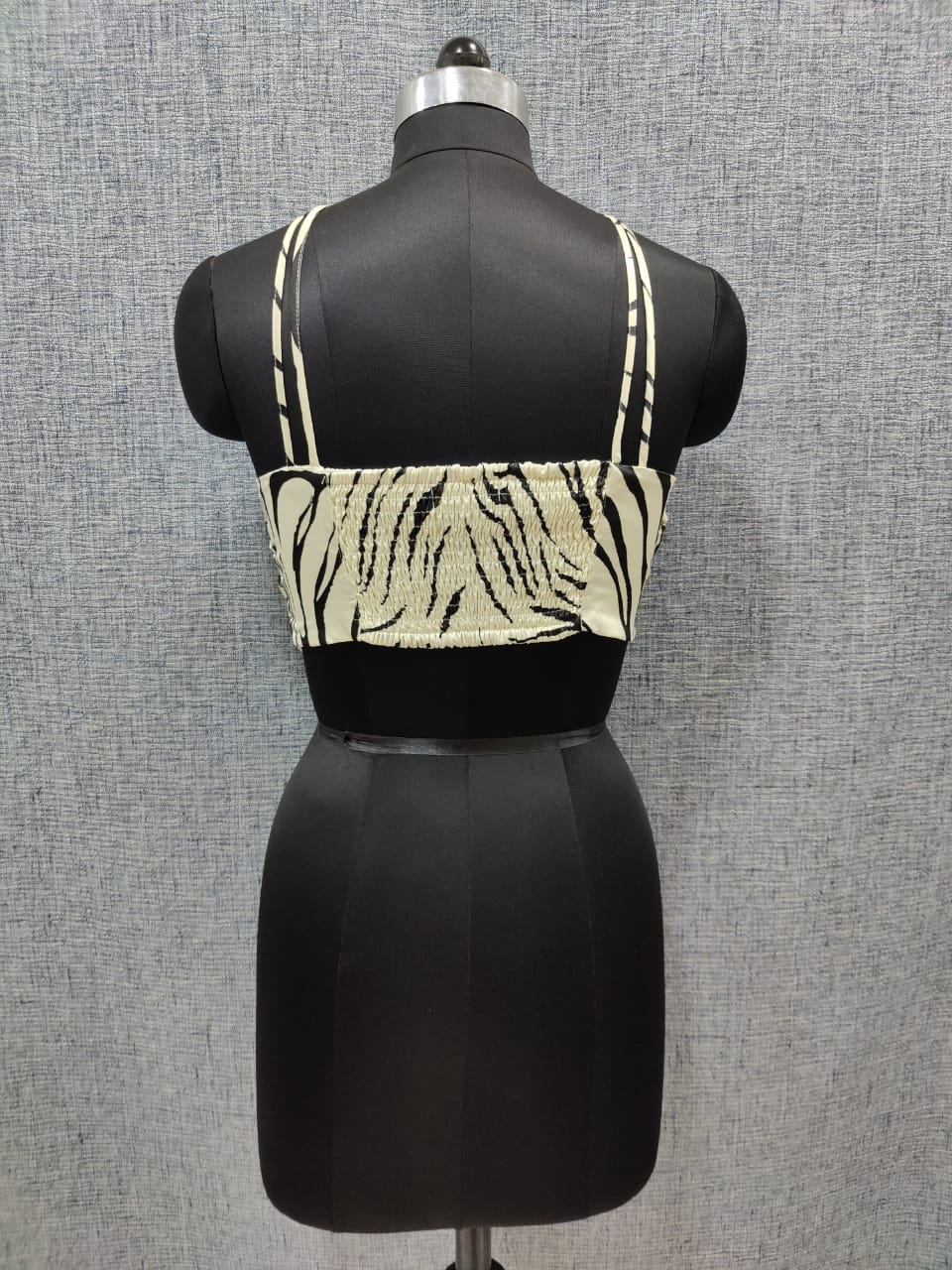 ZARA Pearl White Zebra Print Halter Crop Top | Relove