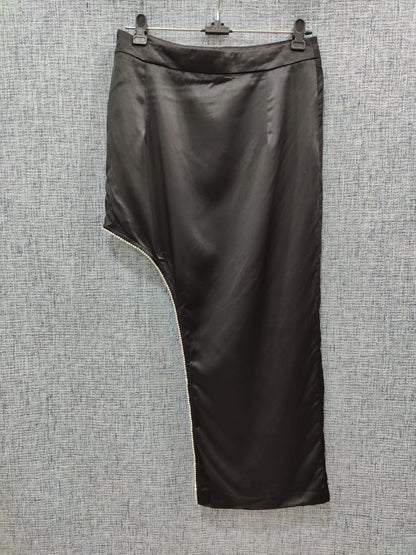 ZARA Black Asymmetric Crystal Detail Skirt | Relove