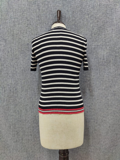ZARA Black And White Stripes Knit Crop Top | Relove