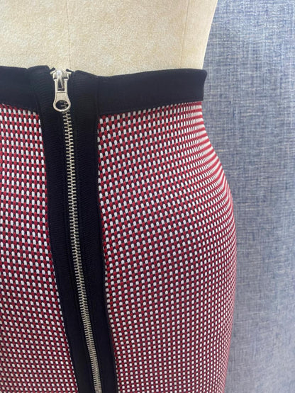ZARA Red and White Front Zip Skirt | Relove