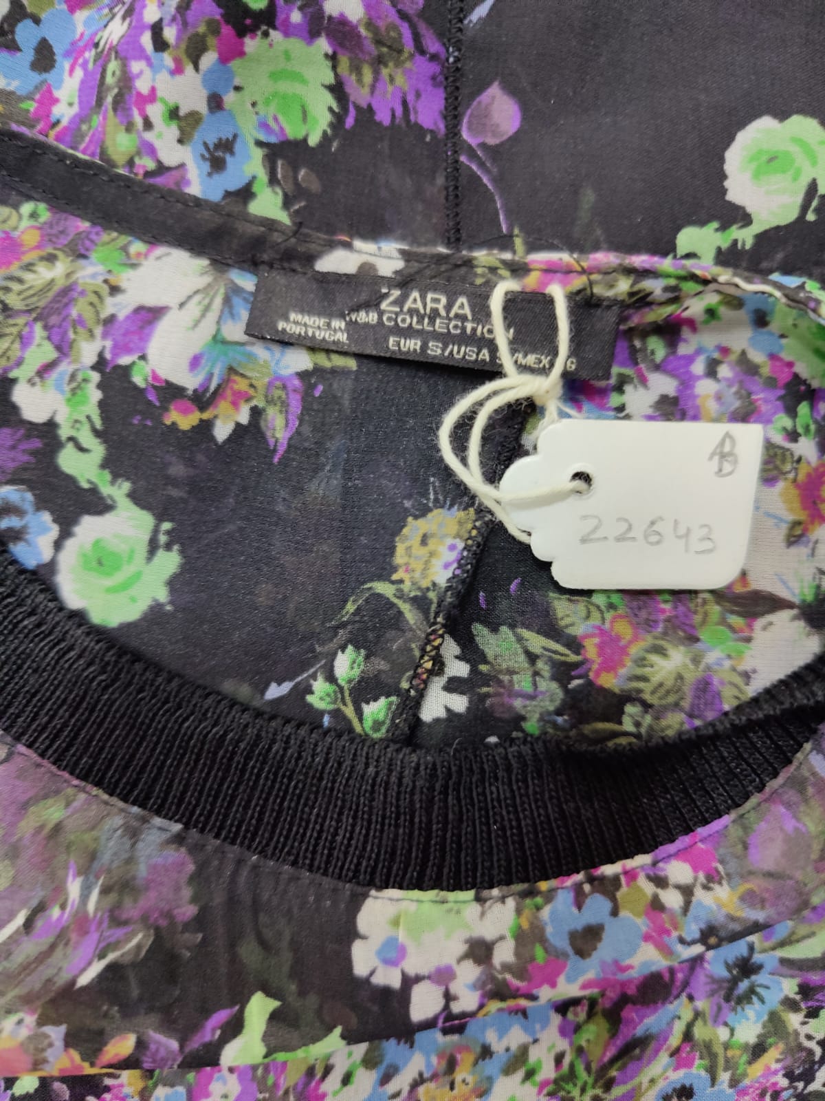 ZARA Black-Purple Floral Top | Relove