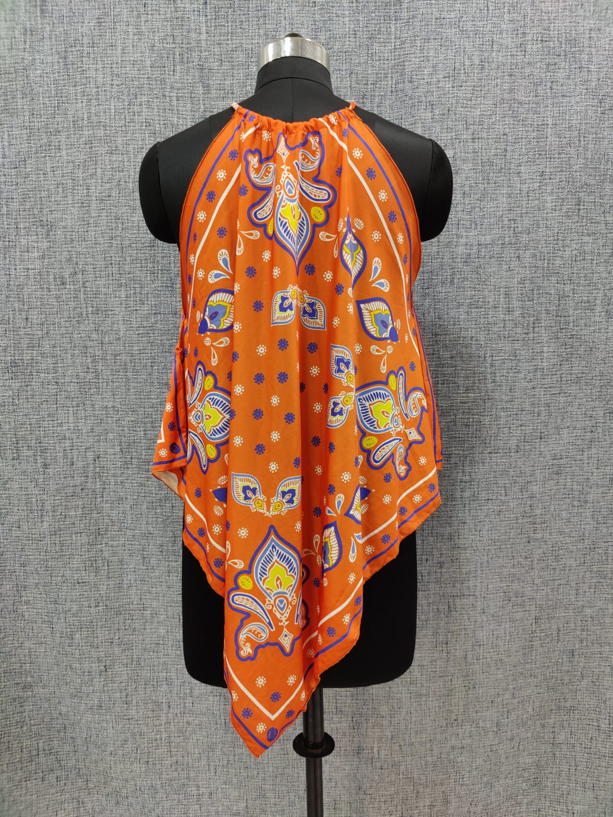 ZARA Printed Orange Halter Neck Top | Relove