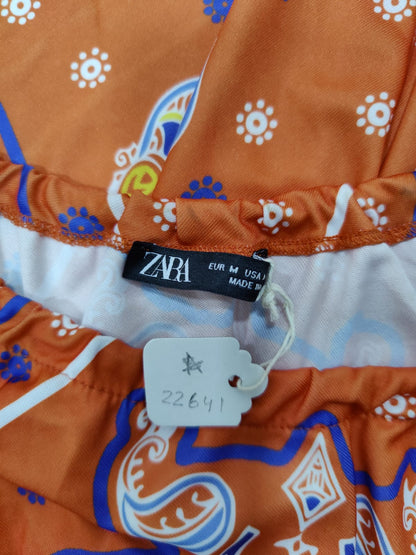 ZARA Printed Orange Halter Neck Top | Relove