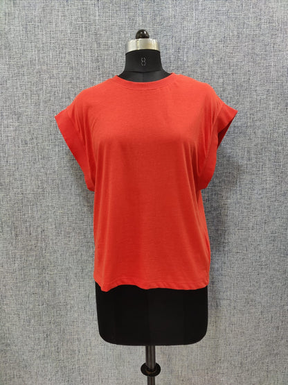 ZARA Orange Top with Wide Sleeves | Relove