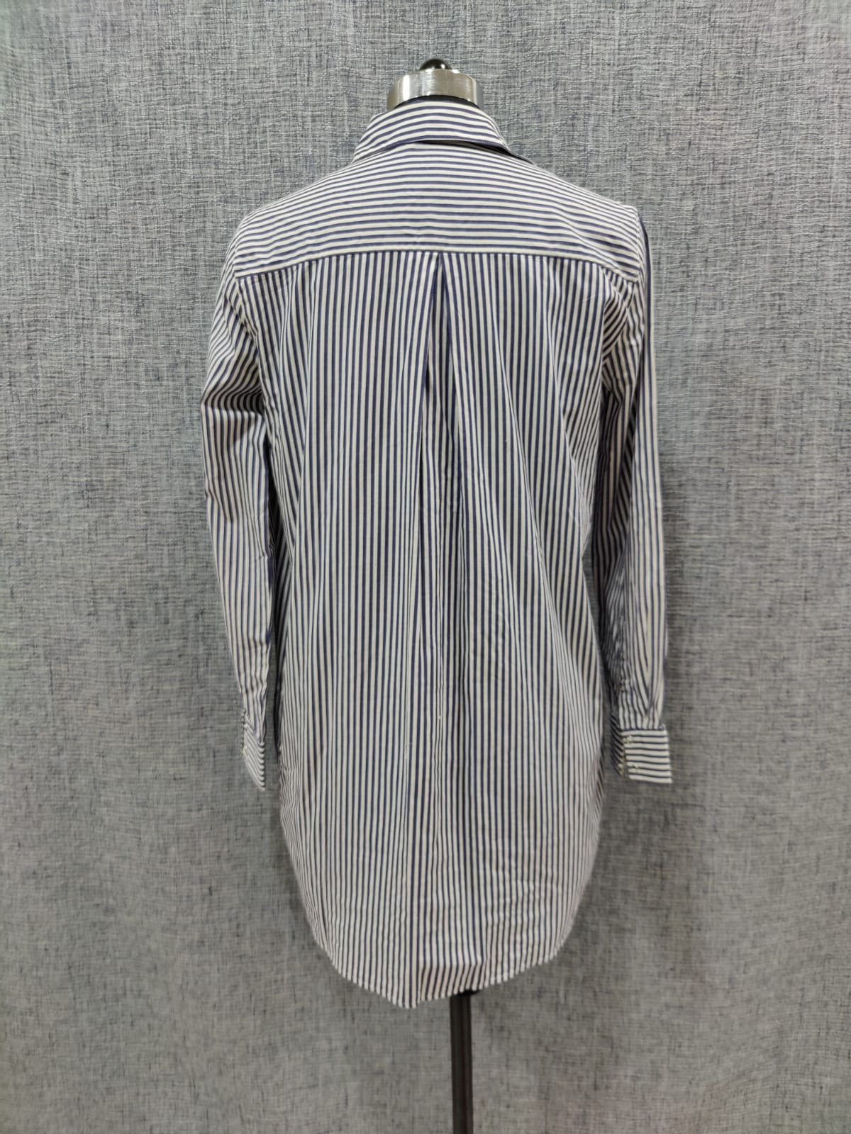 ZARA White & Blue Striped Oversized Shirt | Relove