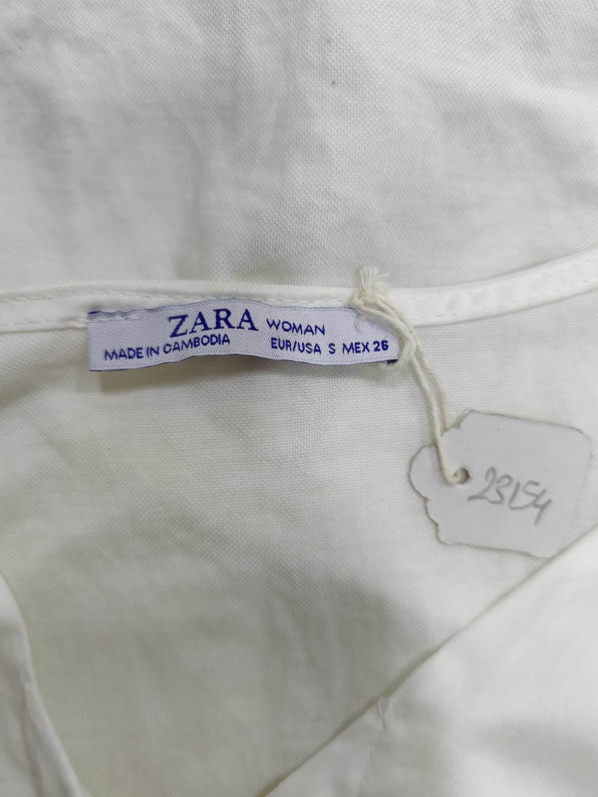ZARA Cream Embroidered Top with Front Knot | Relove