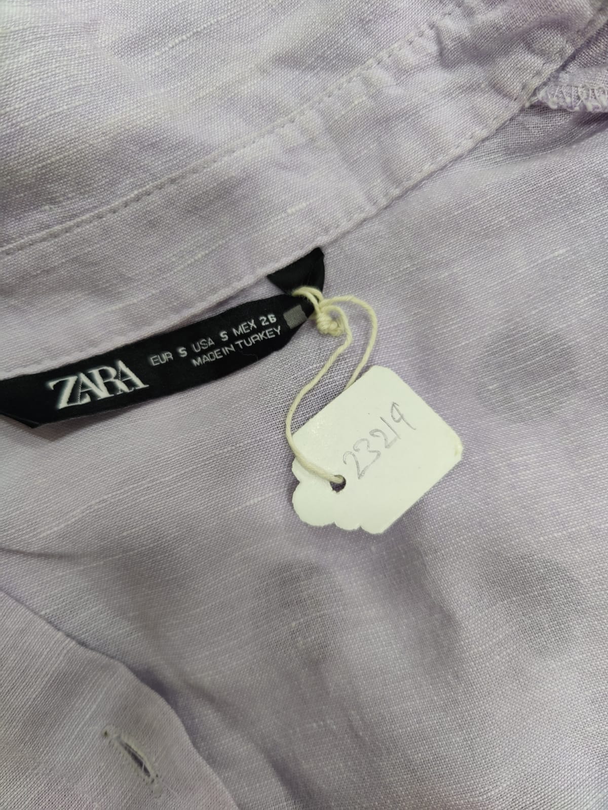 ZARA Lilac Linen Cropped Shirt | Relove