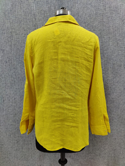 ZARA Yellow Linen Button Down Shirt | Relove