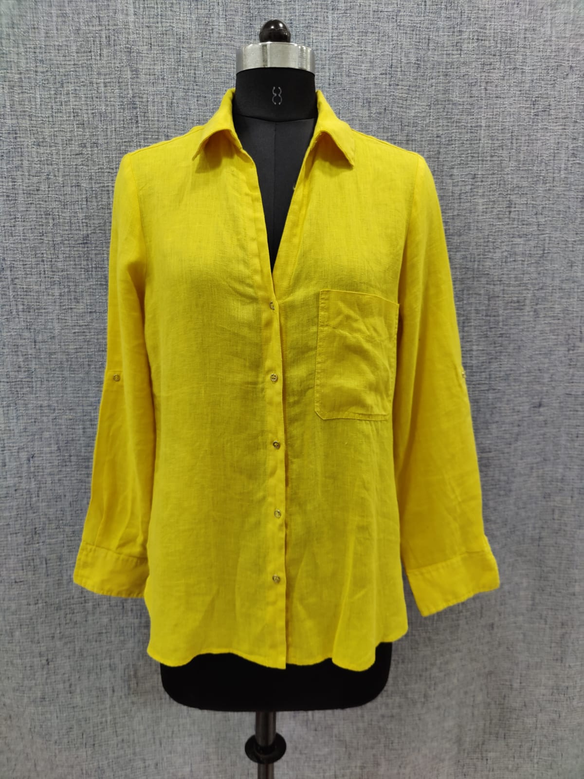 ZARA Yellow Linen Button Down Shirt | Relove