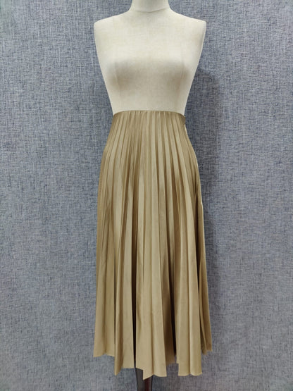 ZARA Metalic Gold Pleated Skirt | Relove