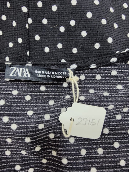 ZARA Black & White Printed Puff Sleeves Long Dress | Relove