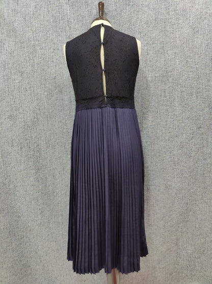 ZARA Black & Purple Pleated Net Dress | Relove