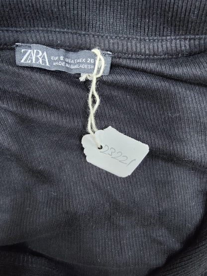 ZARA Black Knit Collared Crop Top | Relove