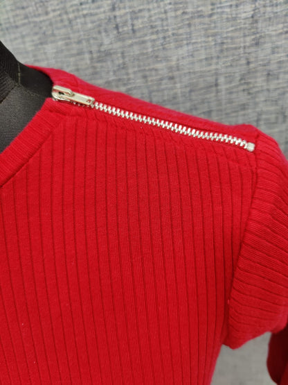 ZARA Red Knitwear with Zipper Detailing | Relove