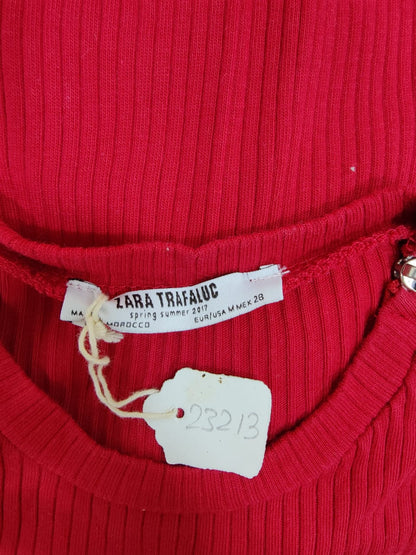 ZARA Red Knitwear with Zipper Detailing | Relove