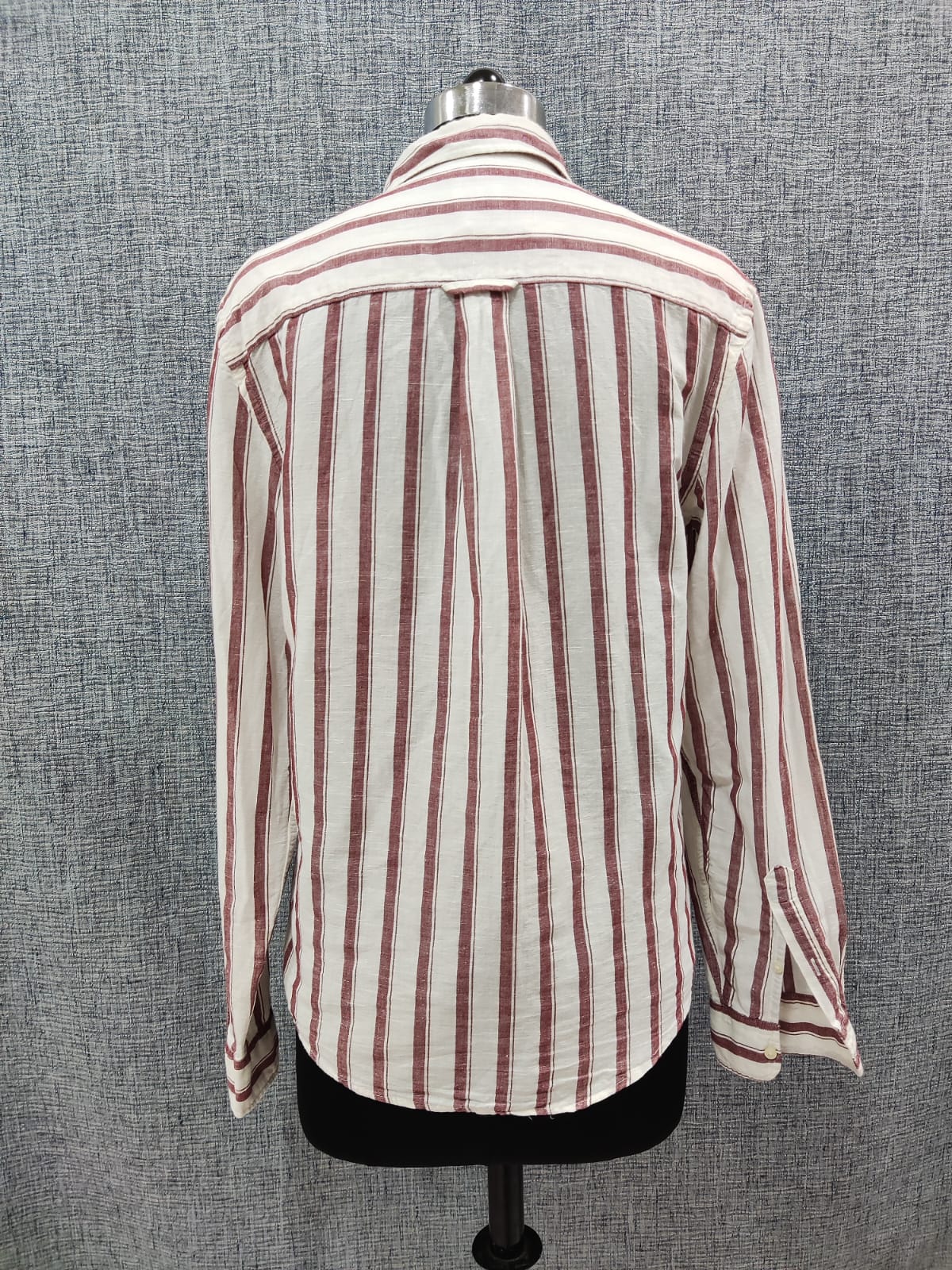 ZARA Red White Striped Linen Shirt | Relove