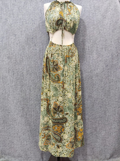 ZARA Green Paisley Print Cutout Dress | Relove