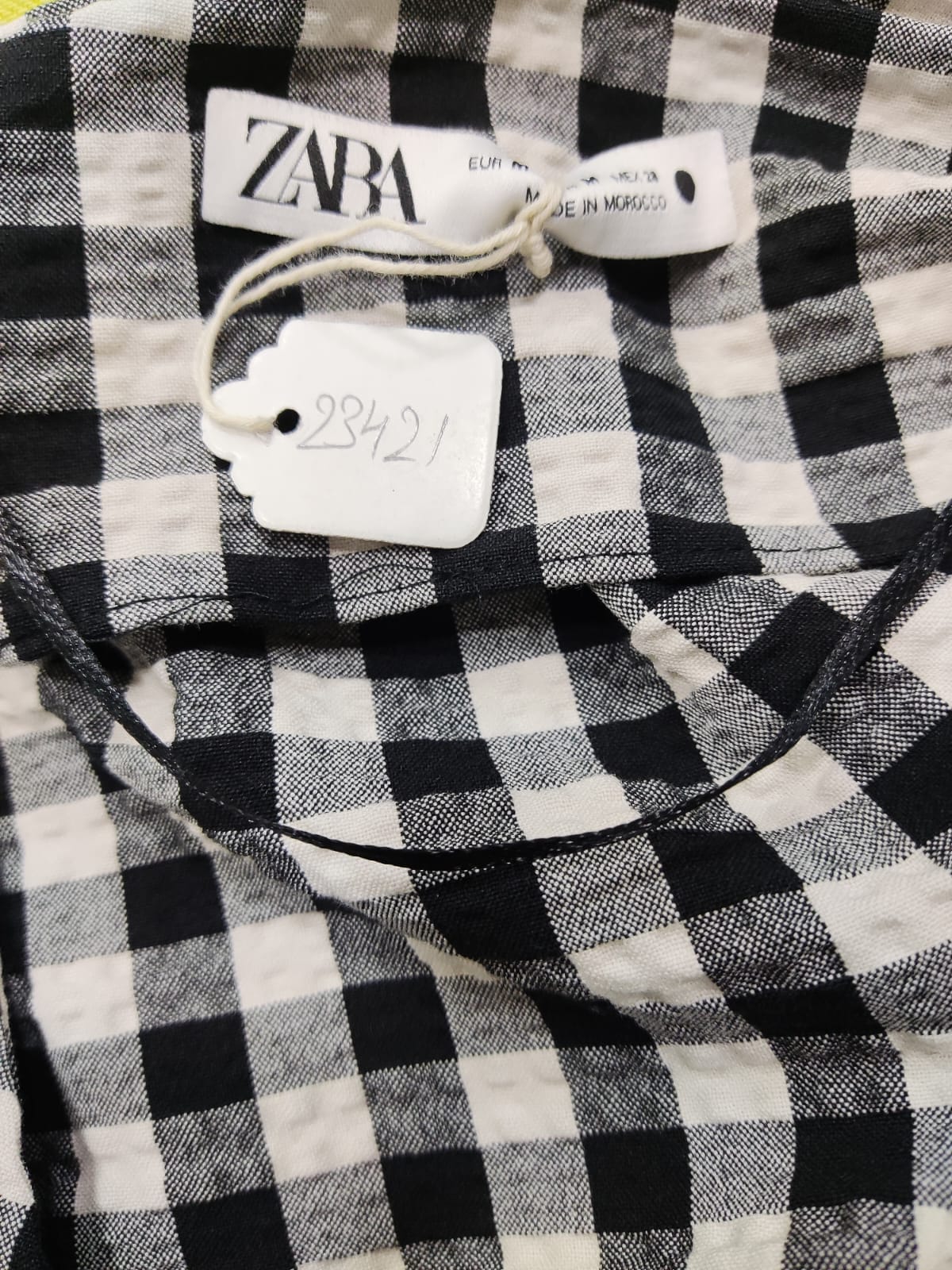 ZARA Black And White Gingham Crop Top | Relove