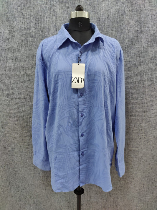 ZARA Light Blue Printed Shirt | Relove