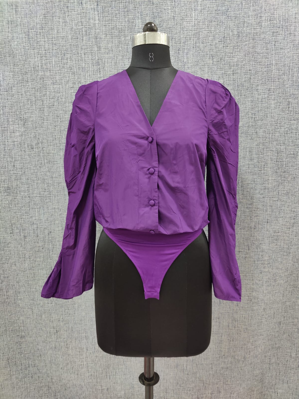 ZARA Purple Puffed Sleeve Bodysuit | Relove