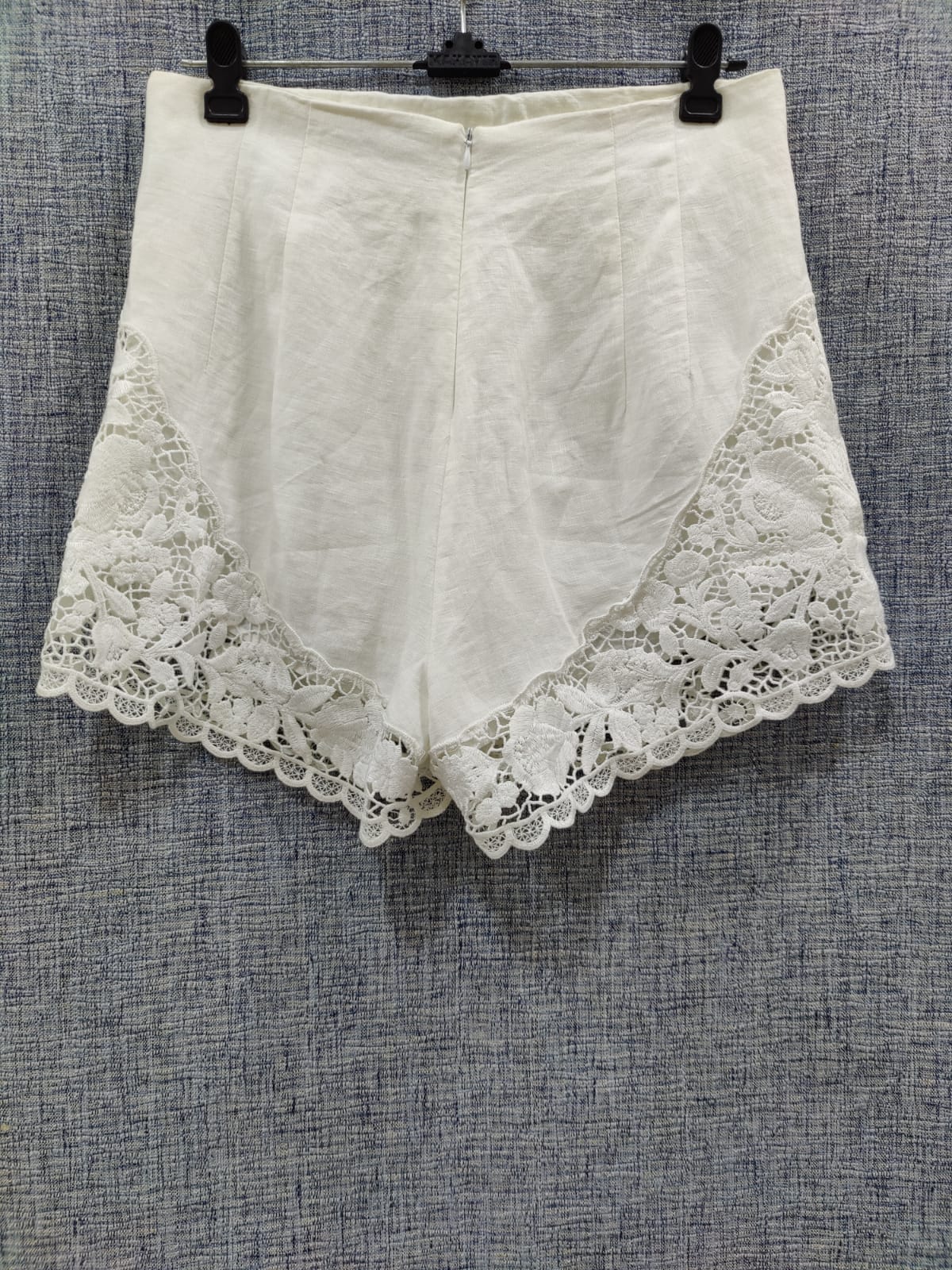ZARA White Linen Lace Shorts | Relove