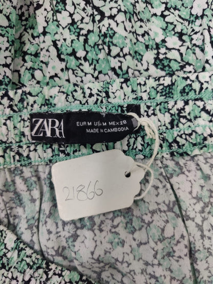 ZARA Light Green Floral Skorts | Relove
