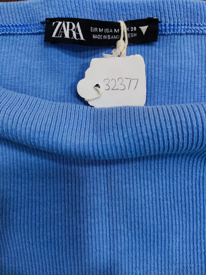 ZARA Knit Aqua Blue Cropped strappy top | Relove