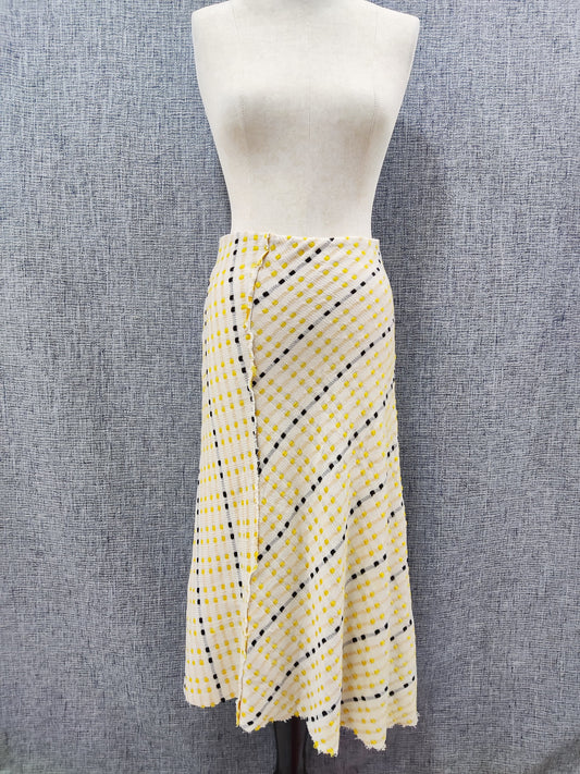 ZARA Yellow Black Knitted Long Skirt | Relove