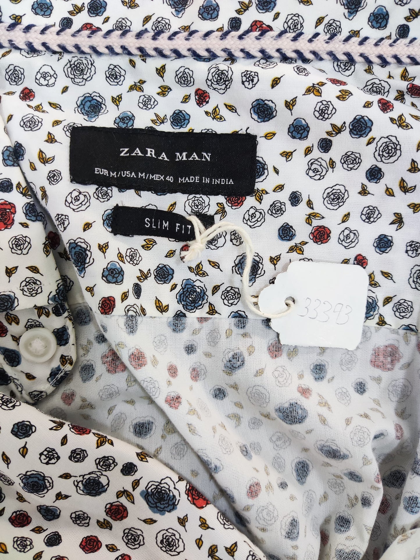 ZARA White Half Sleeve Floral Print Men Shirt | Relove