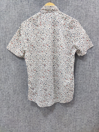 ZARA White Half Sleeve Floral Print Men Shirt | Relove