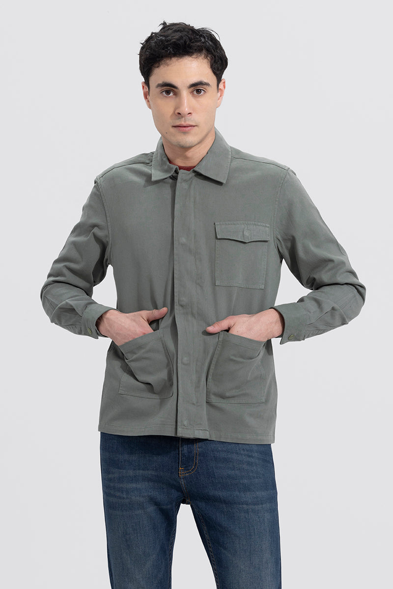 Triple Pocket Jade Green Overshirt | Relove