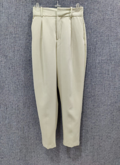 ZARA Beige White Pleated Trousers | Relove