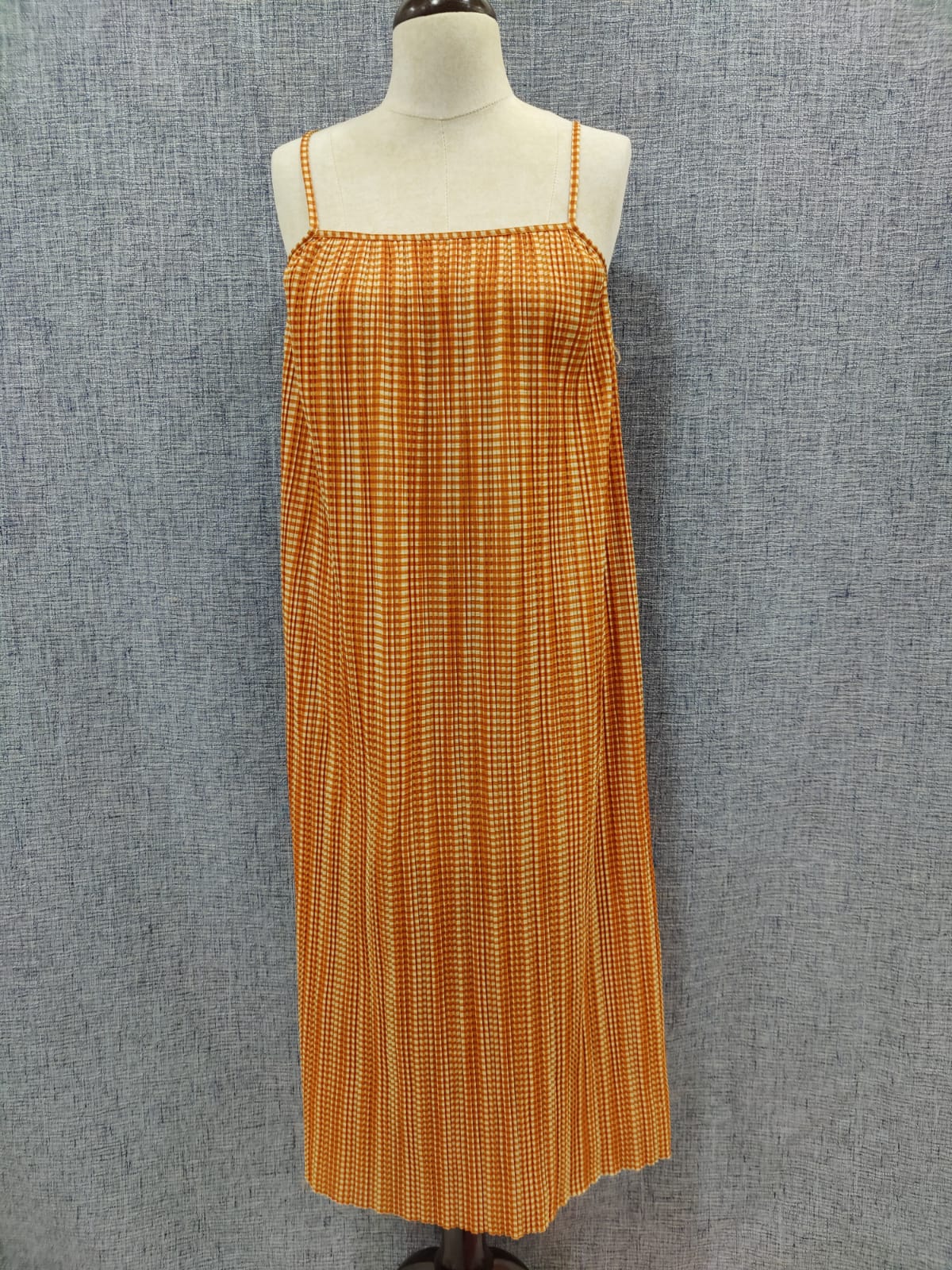ZARA Orange Gingham Midi Dress | Relove