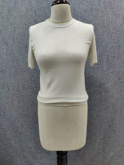 ZARA Women Viscose White Sweater | Relove