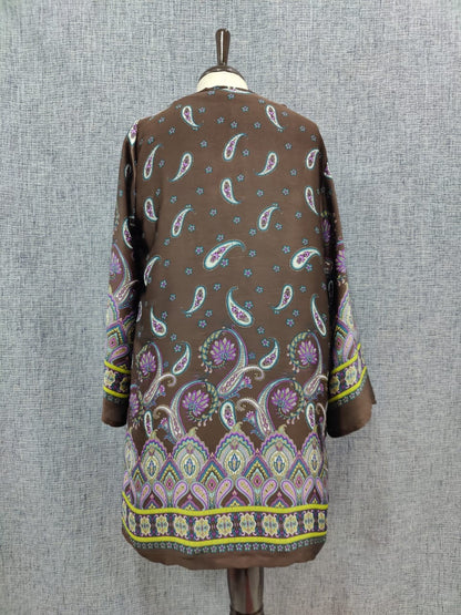 ZARA Women Printed Long Top Silk Finish | Relove